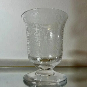 Baccarat‎ Crystal Vase Finely Engraved Michelangelo Pattern. Signed.